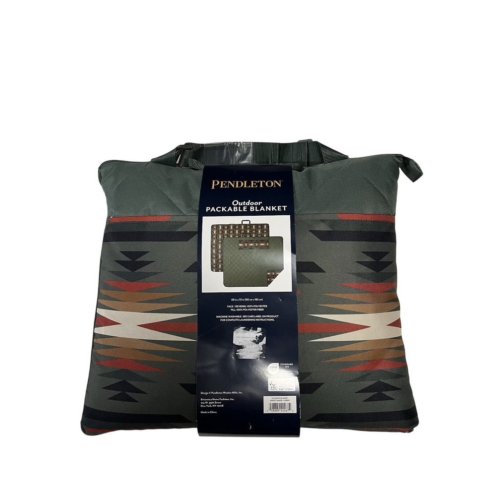 Pendleton Outdoor Packable Blanket Green Aztec 60" x 72" Picnic Camping Tailgate